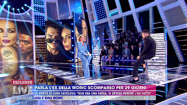 Luigi Mario Favoloso, 32 anni, ospite di Barbara D'Urso a 'Live' si difende dalle accuse dell'ex fidanzata Nina Moric